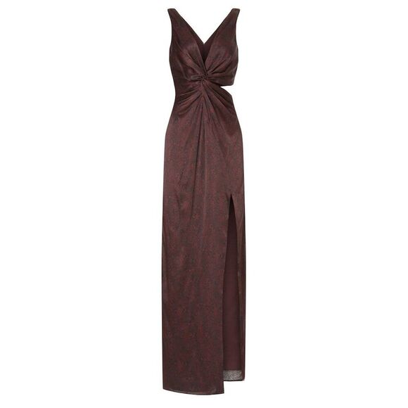 NICHOLAS Silvina Wrap Gown Size 4 Purple Snakeskin Satin Silk Formal Dress - Picture 1 of 11